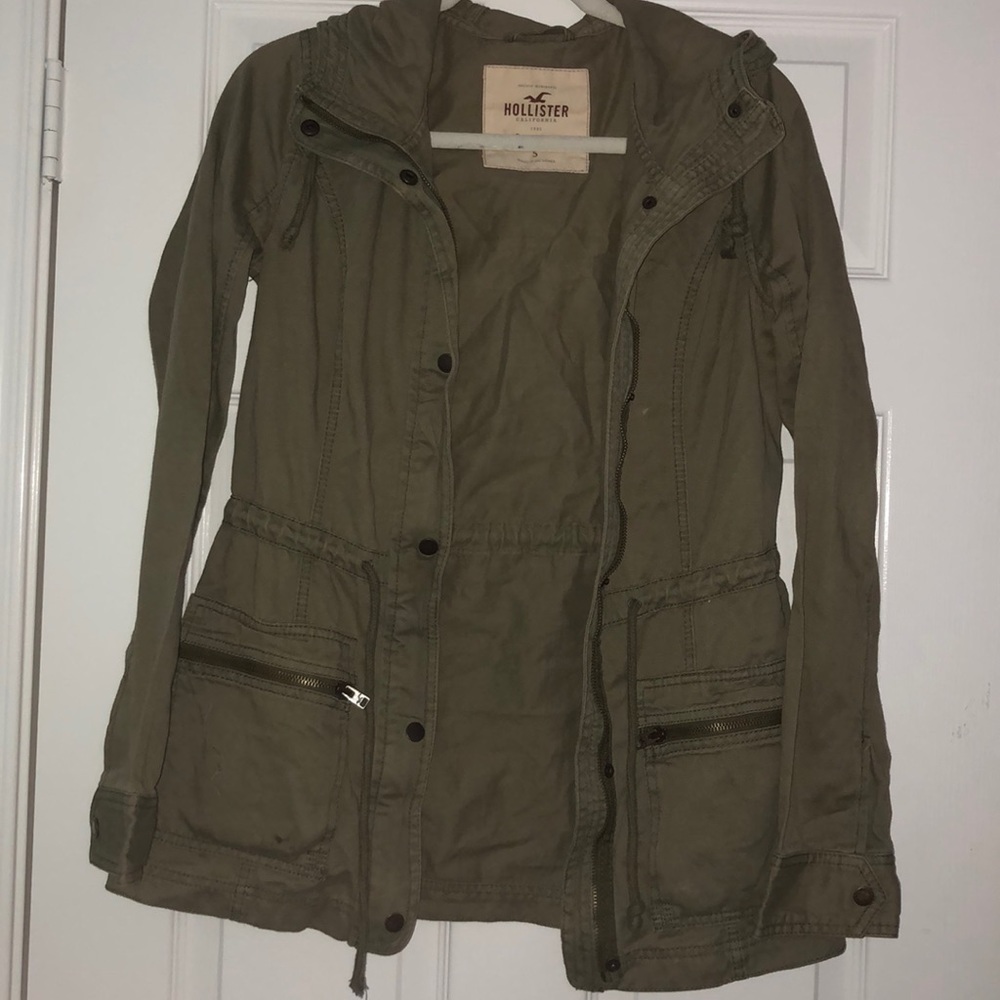 Hollister army green cargo jacket